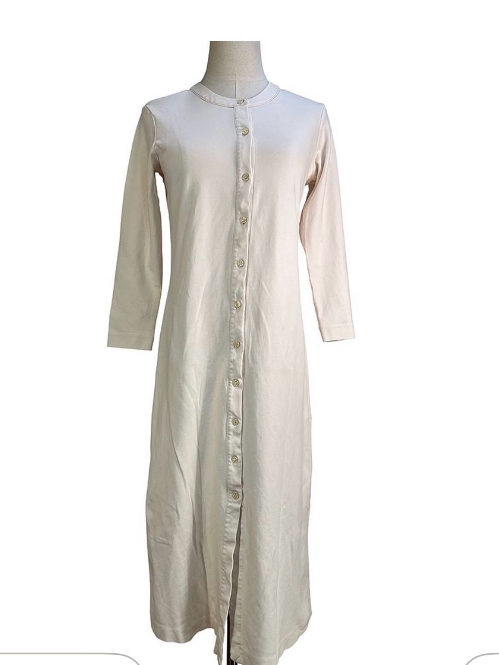 AYR Cream Long-Sleeve Button-Front Maxi Dress
